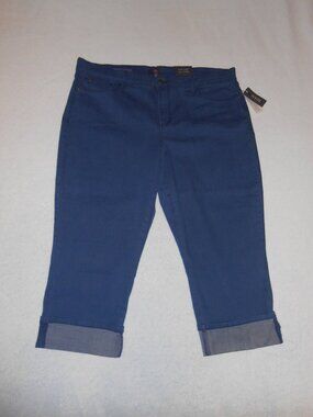 NWT NYDJ Dayla Wide Cuff Capri Jeans Stretch Denim 18W